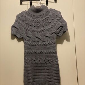 Kensie Gray Cable Knit Turtleneck Sweater